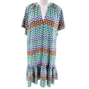 Uncle Frank geometric flutter hem dress sz XS